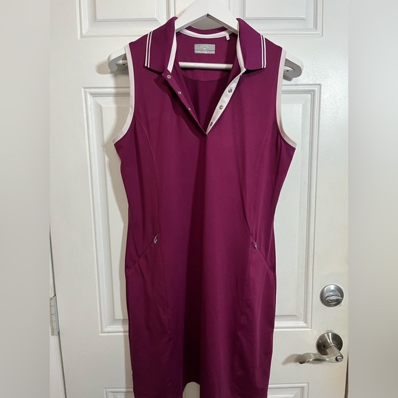 Callaway Opti-Dri Golf Dress Sleeveless Magenta Size L - Picture 1 of 6